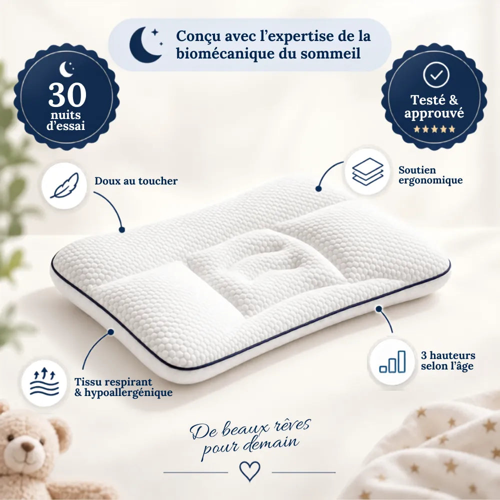 L'Oreiller Ergonomique Enfant N°1 en France